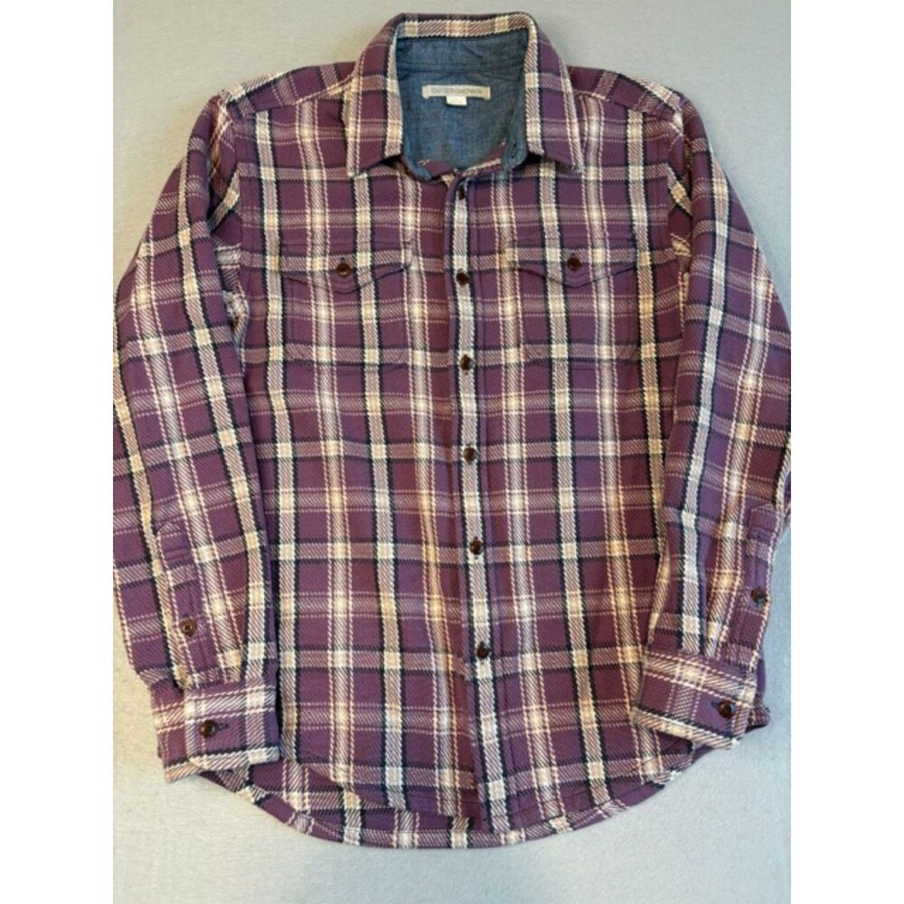 Outerknown Blanket Shirt Mens Small Purple Plaid Organic Cotton Unisex NWOT